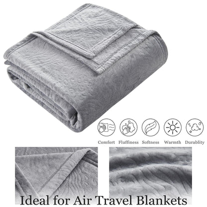 Commollis 2-in-1 Travel Blanket & Pillow Lightgray Compact Warm All-Season