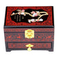 Push‑Top Lacquer Jewelry Box – Red & Black Dowry‑Style Wood Chest