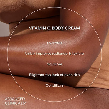 Advanced Clinicals Retinol Body Lotion + Brightening Vitamin C Lotion 2pc Skincare Set For Women & Men | Body Cream & Face Moisturizer Set Helps Improve The Look Of Dark Spots & Uneven Skin Tone, 2PC