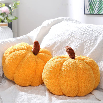 Queekay 2 Pcs Pumpkin Pillow Plush 11x9.5 Inch Fall Decor Ginger Cotton