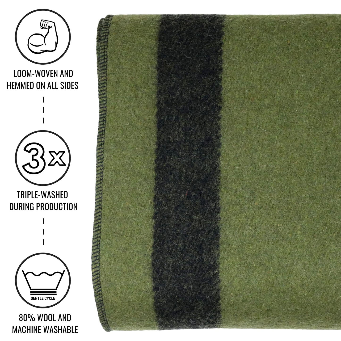 Arcturus Rainier Wool Blanket - 4.5lbs Warm, Heavy, Washable, Large | Great for Camping, Outdoors, Survival & Emergency Kits (Sunset Peak)