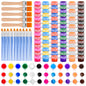 Dyrfolm 145 Pcs Mini Acrylic Paint Set 12 Colors Washable Bulk Pack