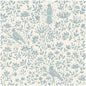 HELLKIT Peel Stick Wallpaper Blue Beige Bird 17.3x78.8in Vinyl Roll