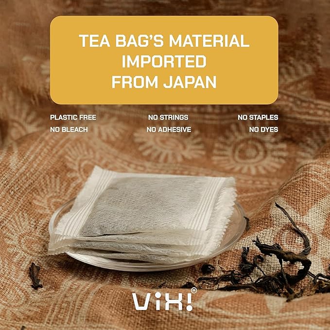 VIXI Green Tea Bags, 150 Counts, Vietnam's Mountain Tea, Caffeinated, Tagless, Balanced Taste, 100% Natural from Ancient Tea Tree, Perfect for Hot and Cold Brew