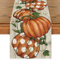 Artoid Mode Polka Dot Pumpkins Vine Wood Fall Table Runner 13x36 Inch