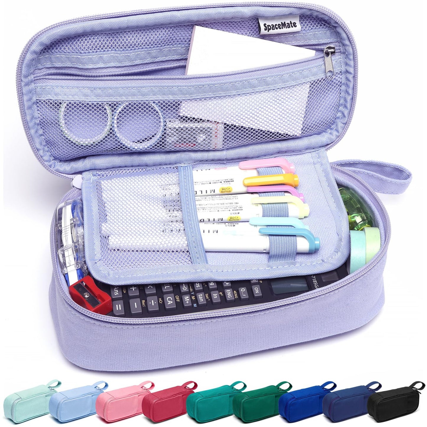 Large Pencil Case 1800ml - Heavy Duty Canvas School Supplies Organizer for Kids Students