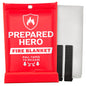 Prepared Hero Emergency Fire Blanket - 2 Pack - Fire Suppression for Kitchen, 40” x 40” Fiberglass Fire Blanket for Home
