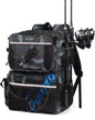 BAVGRED Fishing Backpack with Removable Bait Binder, Large Water Resistant Tackle Bag Storage Gear and Equipment for Fishing, Camping, Hiking, Grey