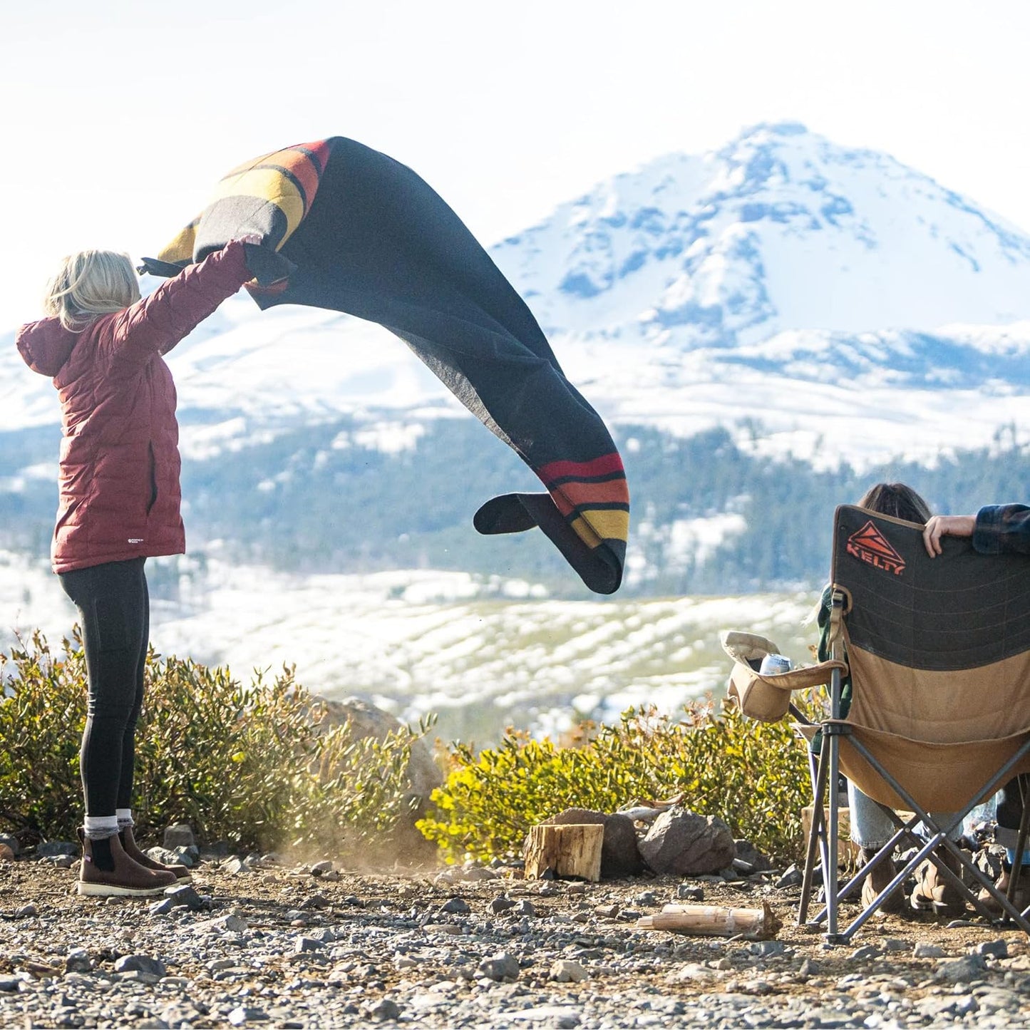 Arcturus Sunset Peak Wool Blanket and Carry Straps Bundle