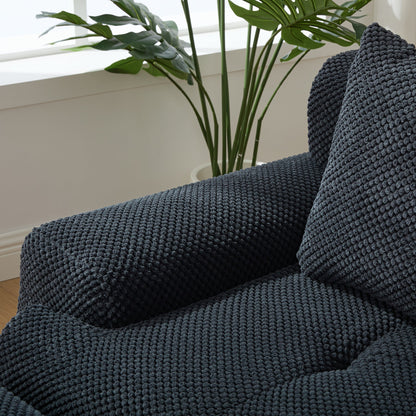 Sectional Sofa Modular 2-Seat Polyester Charcoal Cloud Tufted No Assembly 73 In