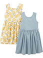 Girls Dress Set 2-Pack - Short Sleeve and Sleeveless Dresses
