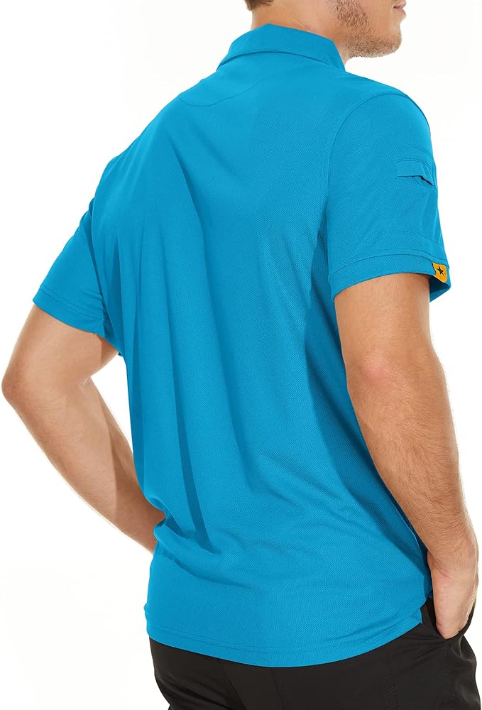 V VALANCH Mens Polo Shirts Short Sleeve Moisture Wicking Golf Polo Athletic Collared Shirt Tennis T-Shirt Tops
