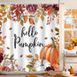 MEHOFOND Fall Pumpkin Watercolor Shower Curtain 72x72 Inch Waterproof Hooks