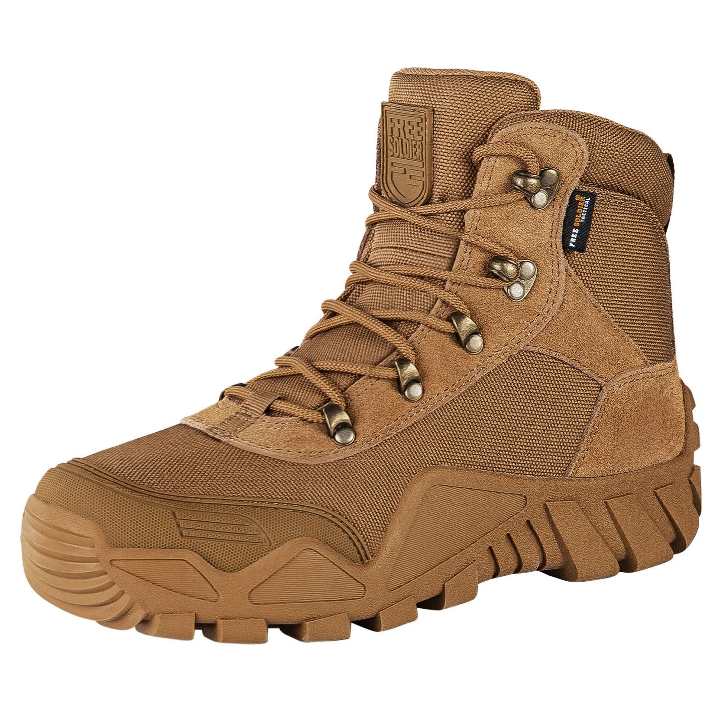 FREE SOLDIER Men's Waterproof Hiking Boots Tactical Work Boots Outdoor Lightweight Military Boots