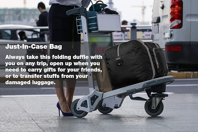 WANDF Foldable Travel Duffel Bag 60-120L Duffle Carry on for Women and Men