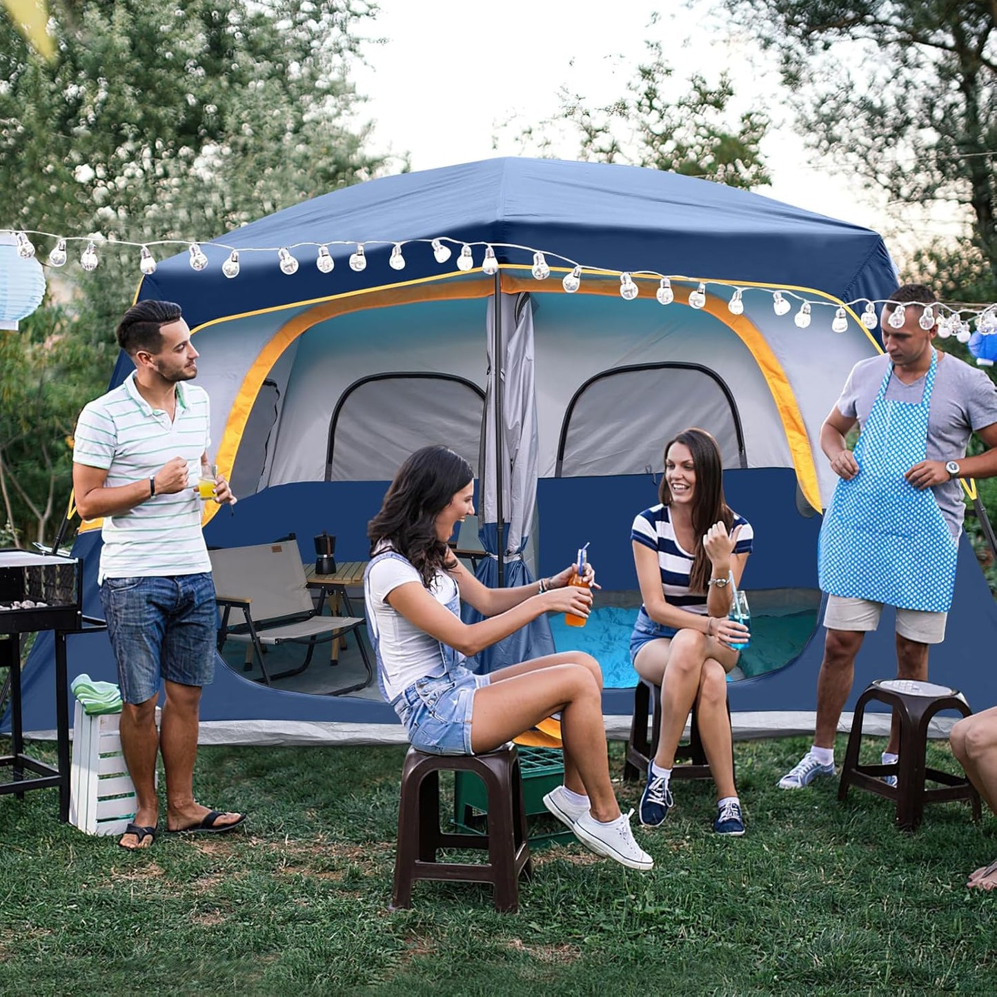 UNP Camping Shower Tent and 8 Person Camping Tent for Outdoor Hiking Fishing Portable