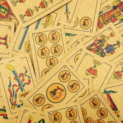 CDBXRA Kraft Paper Spanish Briscas Playing Cards Deck Puerto Rico