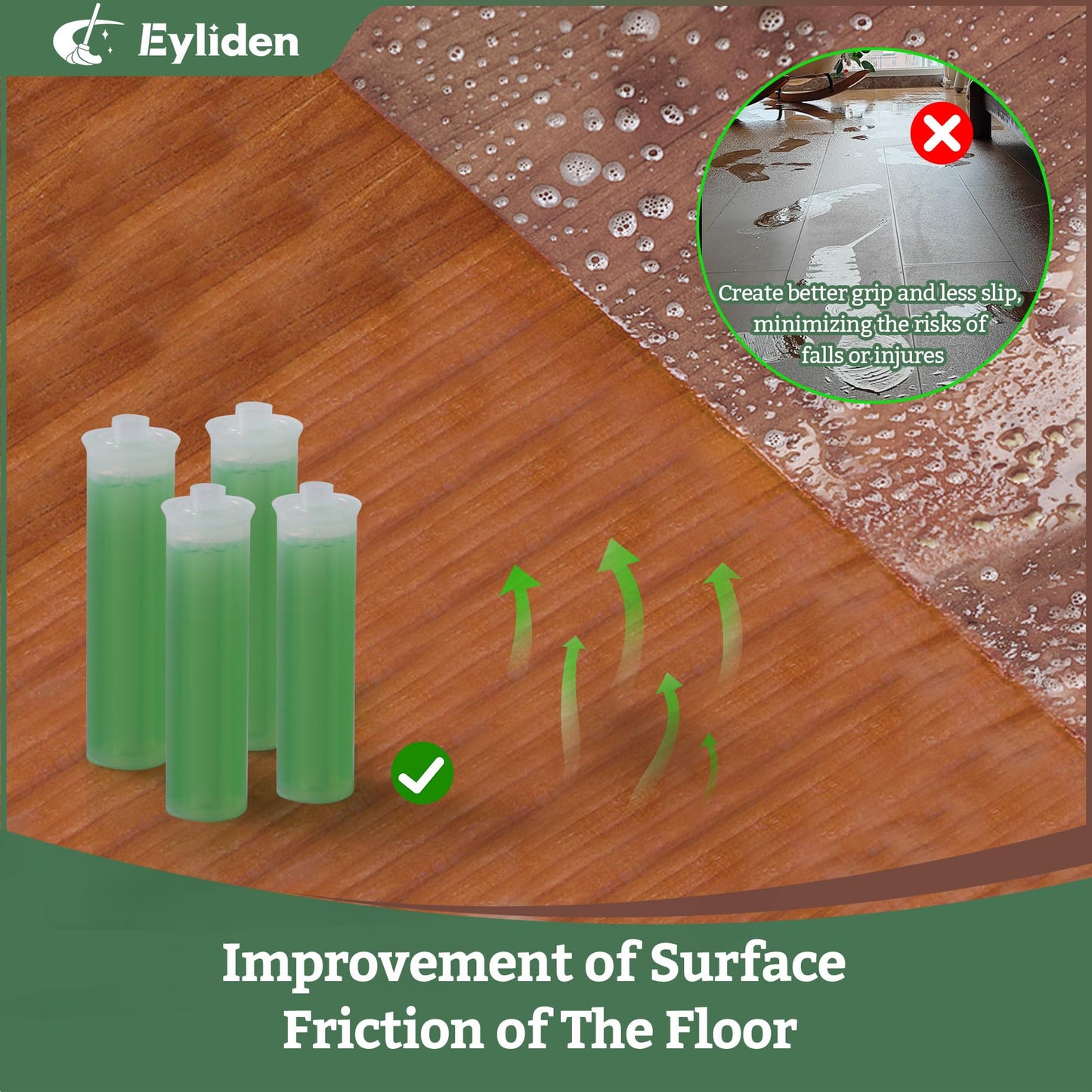 Eyliden Spray Mop Green+Grey with 40ml Bio-Enzyme Cleaner, 2 Microfiber Pads