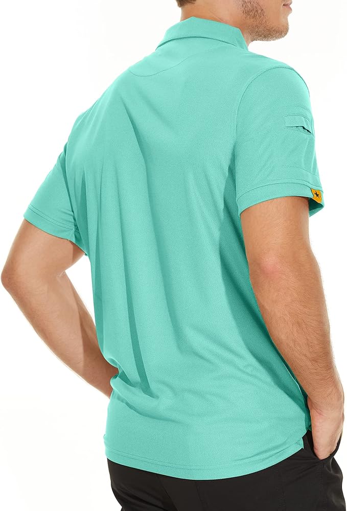 V VALANCH Mens Polo Shirts Short Sleeve Moisture Wicking Golf Polo Athletic Collared Shirt Tennis T-Shirt Tops