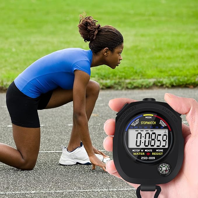 Multi-Function Electronic Digital Sport Stopwatch Timer, Large Display with Date Time and Alarm Function,Suitable for Sports Coaches Fitness Coaches and Referees (48 Pack)