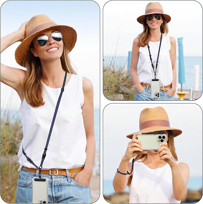 Cell Phone Strap Adjustable Wrist Strap Crossbody Cellphone Holder Extra Long Phone Lanyard Wrist Lanyard (Navy)