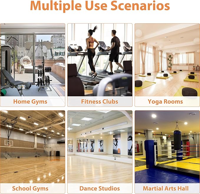ROOMTEC Workout Mirrors for Home Gym 48"x24", Large Wall Mirror Full Length for Fitness, Yoga, Big Wall Mounted Frameless Glass Mirror for Garage, Dance Studio, Bedroom