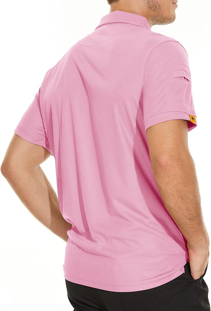 V VALANCH Mens Polo Shirts Short Sleeve Moisture Wicking Golf Polo Athletic Collared Shirt Tennis T-Shirt Tops