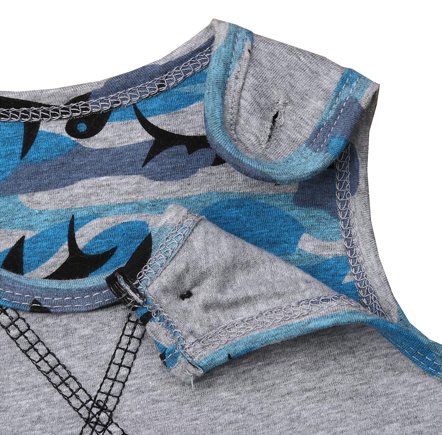 Styles I Love Infant Baby Boys Grey Shark Cotton Romper Jumpsuit Spring Summer Casual Outfit