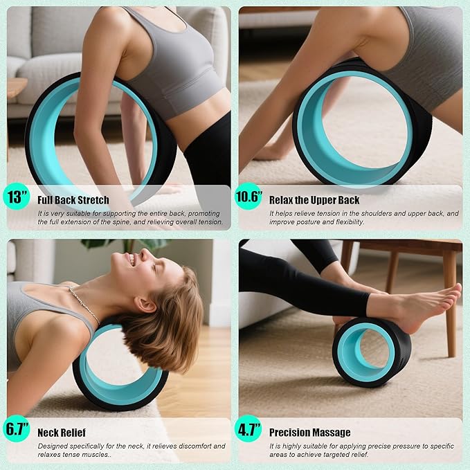 5 Pack Roller- Back Wheel for Deep Tissue Massage, XR Foot Massage Roller for Targeted Massage for Plantar Fasciitis and Foot Fatigue, Roller Kit for Physical Therapy & Exercise