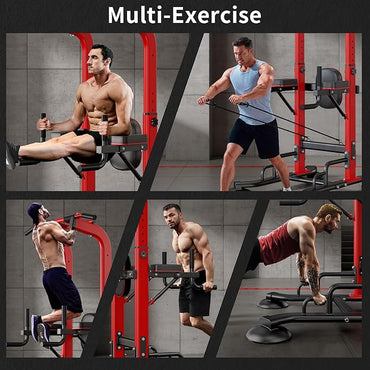 sogesfurniture Adjustable Dip Station & Pull Up Bar – Heavy Duty Calisthenics Workout Equipment for Home Gym, Multi-Function Fitness Training with Push Up Handles, Dips, Pull Ups & Push Ups