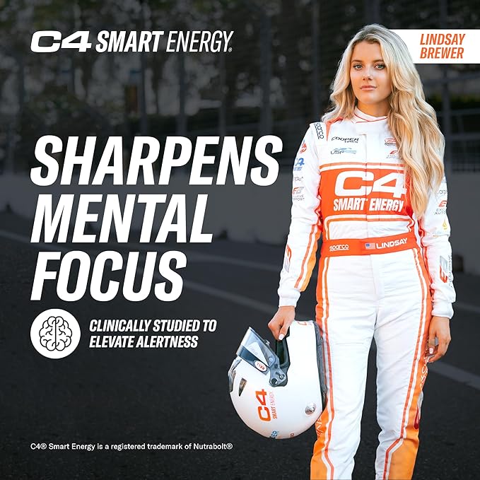 Cellucor C4 Smart Energy Drink - Sugar Free Performance Fuel & Nootropic Brain Booster, Coffee Substitute or Alternative | Strawberry Guava 12 Oz - 12 Pack