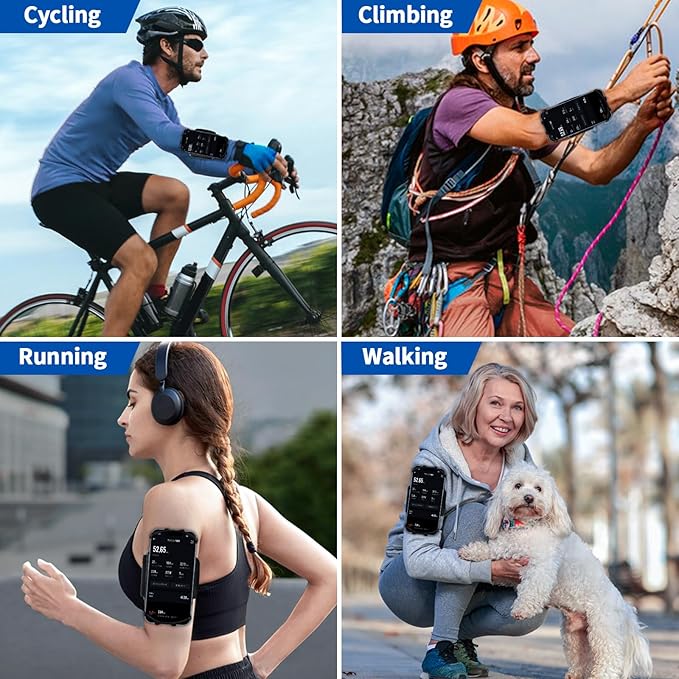 Running Phone Holder Armband for Phone, Detachable & 360°Rotated Sports Armband with Key Pocket for iPhone 16/15/14/13 Pro/12 Pro/XS/XR/8/7/6s Plus, for Samsung Galaxy 4''-6.5'' Cellphone