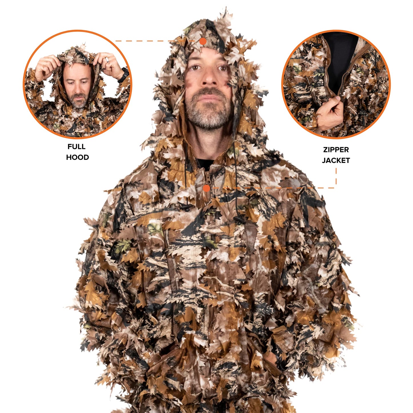 Arcturus 3D Leafy Ghillie Suit -1,000 Laser-Cut Leaves | Lightweight, Breathable Camouflage for Hunting, Paintball & Airsoft