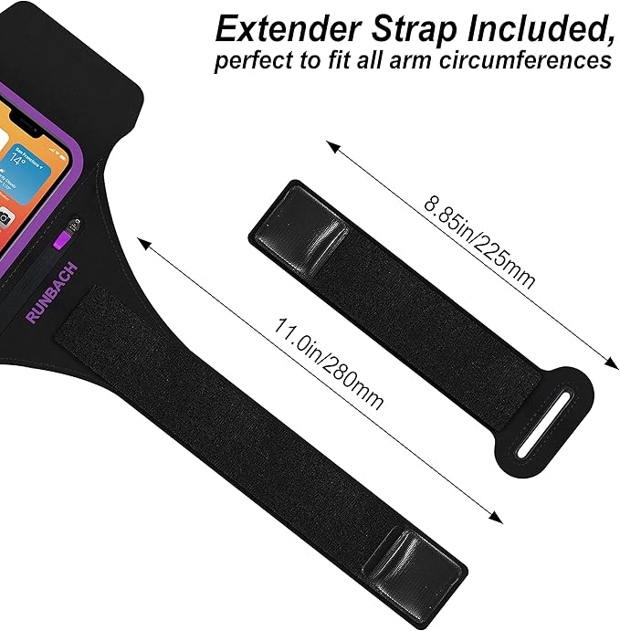 Armband for Samsung Galaxy S24 Ultra/S23 Ultra/S22 Ultra/S21 Ultra/S20 Ultra/S24+/S23+/S22+/S21+/S20+/S10+/S9+/S8+, with Zipper Pocket for for Galaxy Buds and Car Key(Purple)