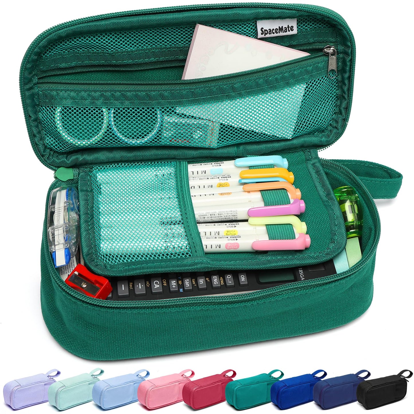 Large Pencil Case 1800ml - Heavy Duty Canvas School Supplies Organizer for Kids Students