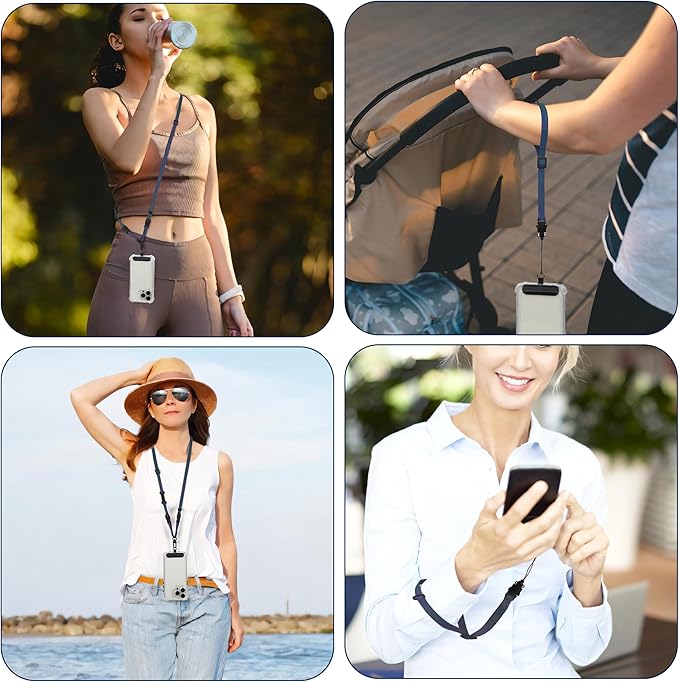 Cell Phone Strap Adjustable Wrist Strap Crossbody Cellphone Holder Extra Long Phone Lanyard Wrist Lanyard (Navy)