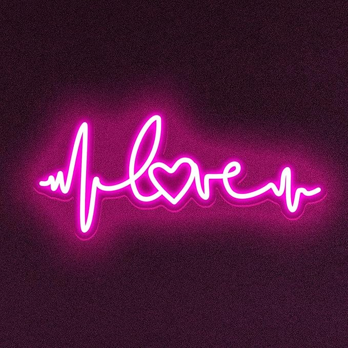 Pink Love Neon Signs for Wall Decor Neon Lights for Bedroom Led Signs Suitable for Birthday Party Valentines' Day Christmas Living Room Kids Wedding Girls Decoration 18.11"X7.87"