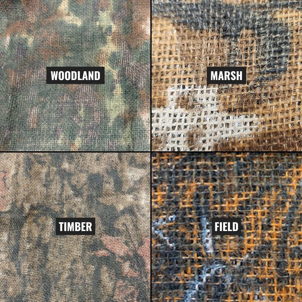 CamoSystems Heavy Duty Burlap Camouflage Hunting Net, 4.5 x 12 FT