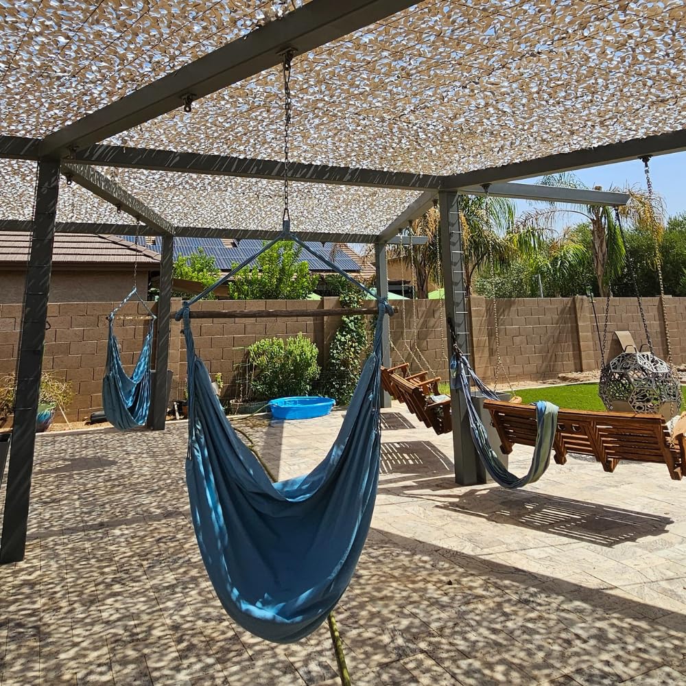 Arcturus EverShade Reinforced Shade Netting | Broadleaf Camo Privacy & Sun Screen | Blocks 30% More Light Than Traditional Netting - 10x10 ft (Desert)
