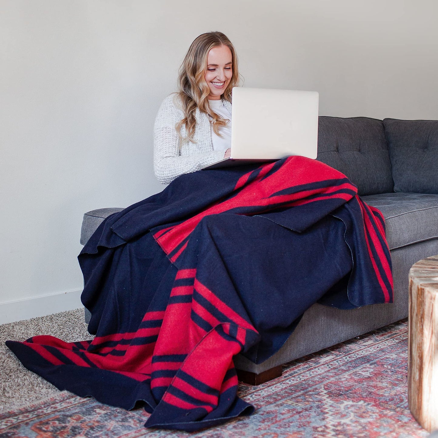 Arcturus Rainier Wool Blanket - 4.5lbs Warm, Heavy, Washable, Large | Great for Camping, Outdoors, Survival & Emergency Kits (Sunset Peak)