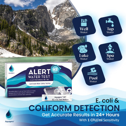 Alert P/A Test Kit – Lab-Grade Home Water Testing Kit for E. Coli & Total Coliforms, Ideal for Wells, Drinking Water, and Tap Testing (5 Pack)