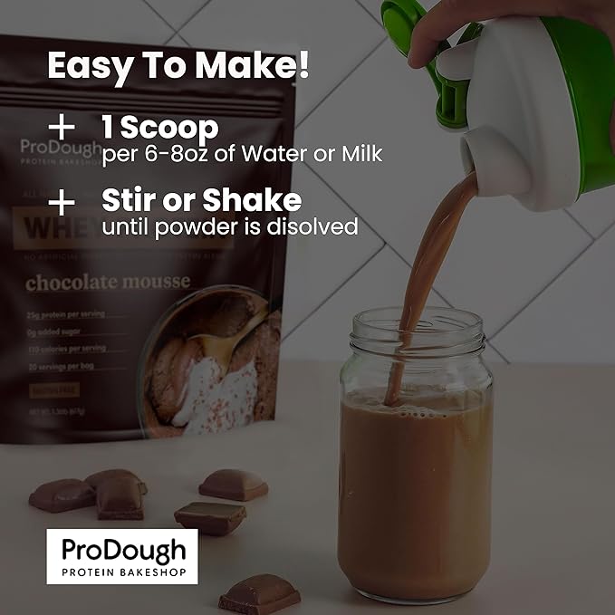 ProDough Gourmet Whey Isolate Hydrolized Protein Powder for Shake Mix- Easy Digest Enzyme Blend, 25g Protein per Serving, Natural Ingredients, Gluten Free, Keto Friendly (Orange Cream)