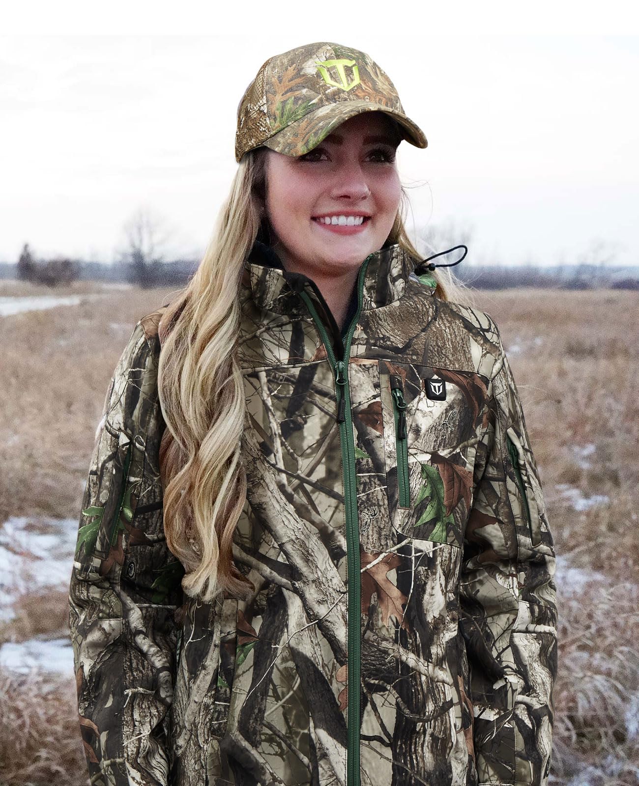 TIDEWE Heated Jacket for Women with Battery Pack (Black, Pink, Camo, Size S-XXL)