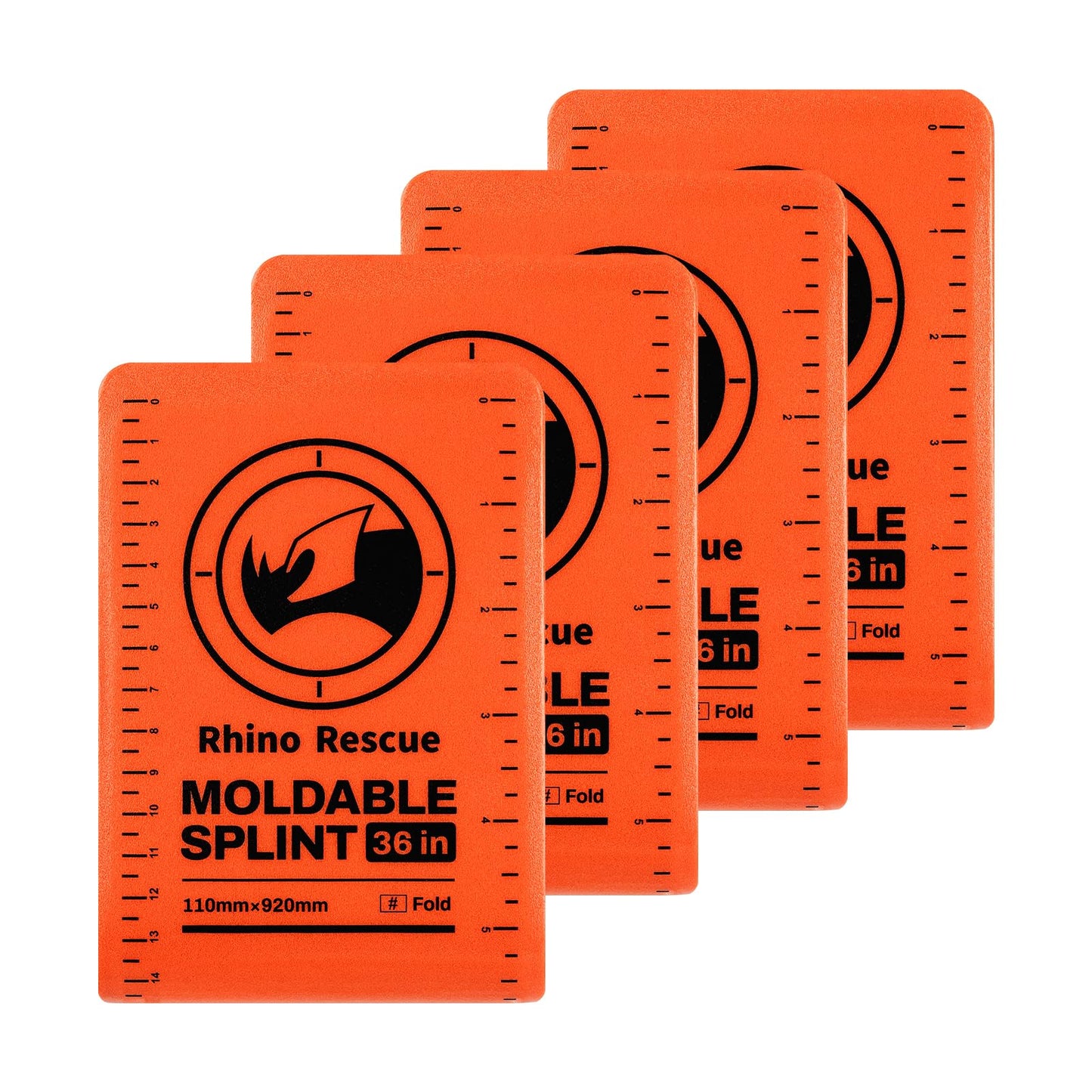 RHINO RESCUE First Aid Splint 36" X 4.3" Orange-Gray, Keep Bones in Position (1, Folded)