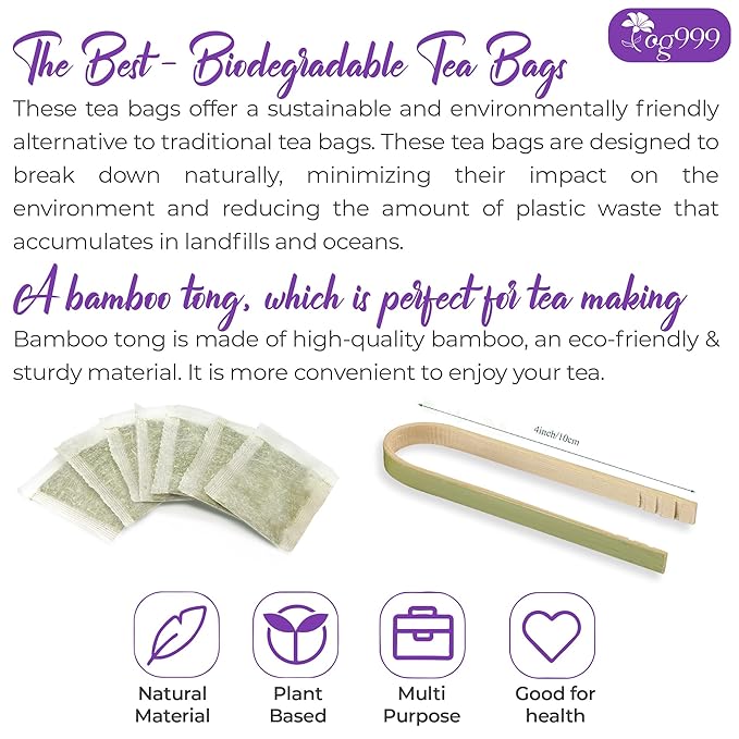 TOG999, Premium 60 Lavender Flower Tea Bags, 100% Natural & Pure from Lavender Flowers. Loose Flower Lavender Herbal Tea. Lavender Flower Tea. No Sugar, No Caffeine, No Gluten, Vegan.