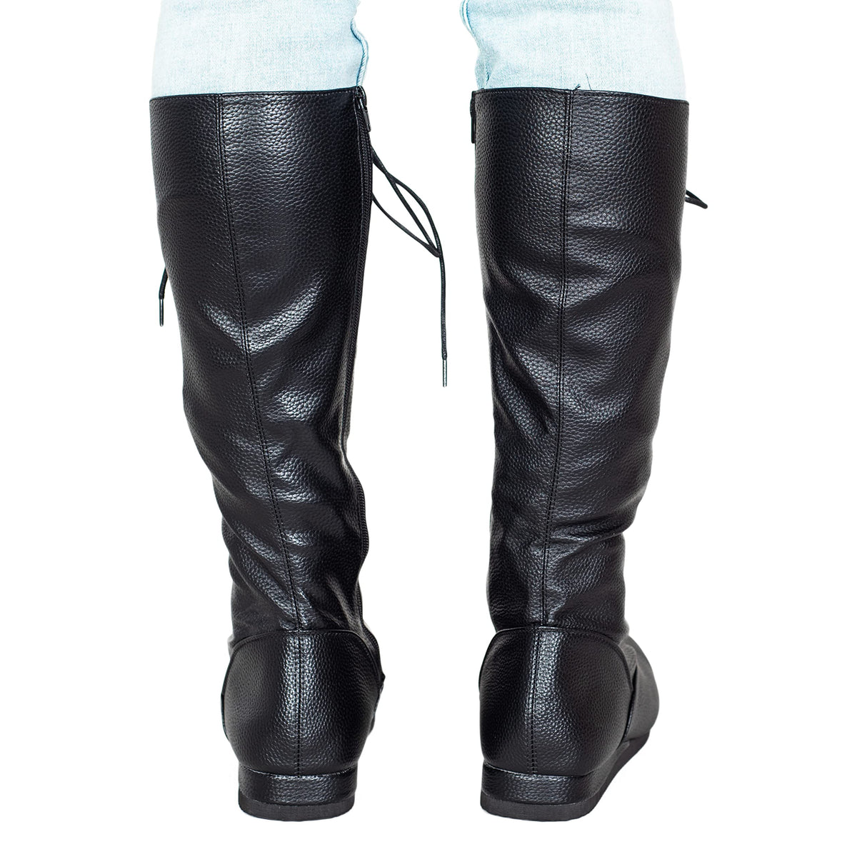 Matte Black Wrestling Boots Halloween Costume Cosplay