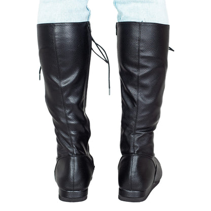 Matte Black Wrestling Boots Halloween Costume Cosplay