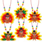 Huyamap Thanksgiving Turkey Necklace Craft Kits 24 Pack Colorful Style 1