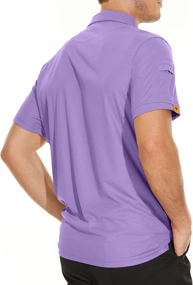 V VALANCH Mens Polo Shirts Short Sleeve Moisture Wicking Golf Polo Athletic Collared Shirt Tennis T-Shirt Tops