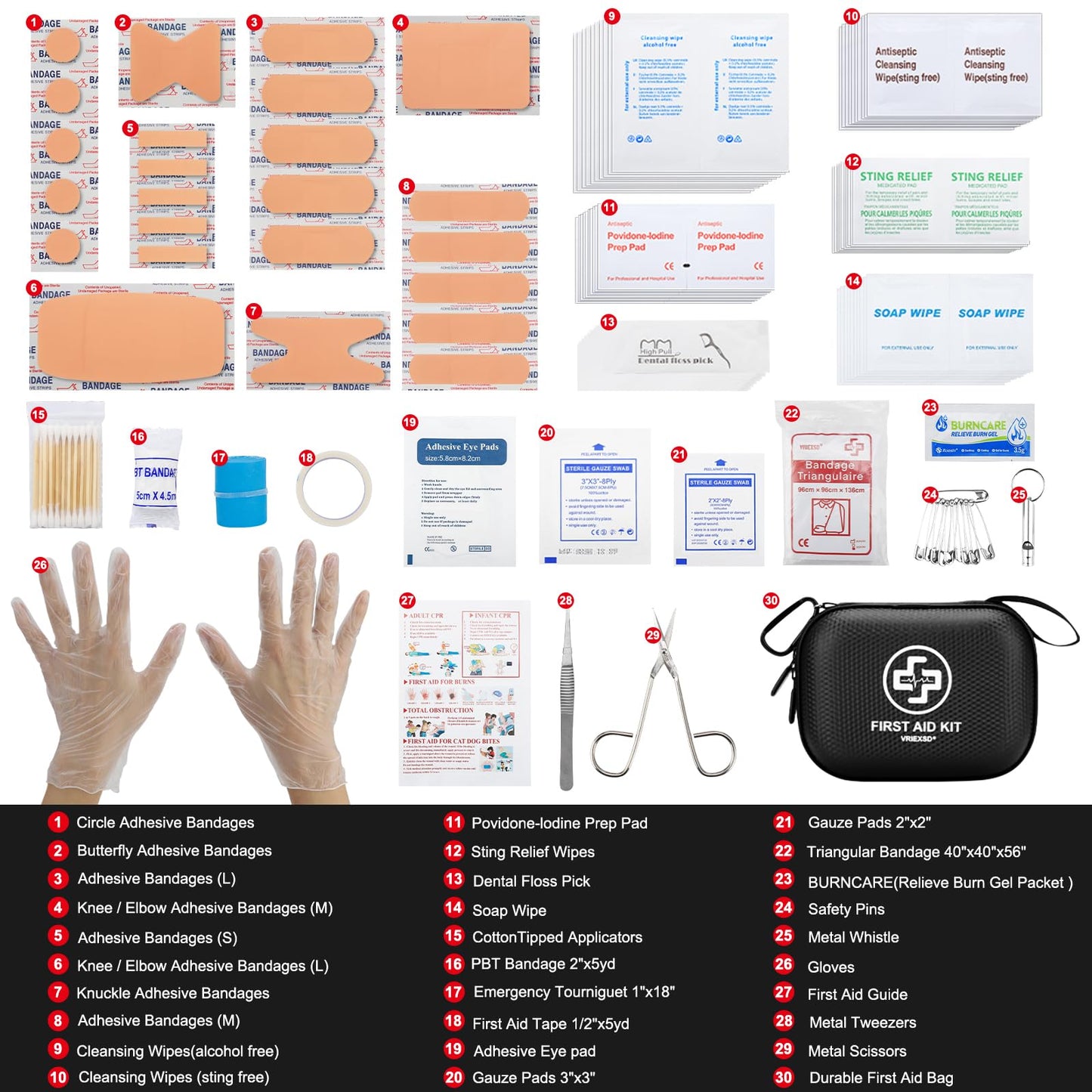 Mini First Aid Kit - 150 Piece Small Waterproof Hard Shell Medical Kit for Home, Car, Travel, Camping, Truck, Hiking, Sports, Office, Vehicle & Outdoor Emergencies- Small First Aid Medical Kit (Red)
